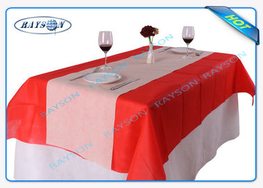 Pantone Renk Özelleştirilmiş Logolu Gümrük Dokuma Tablecloth Spun